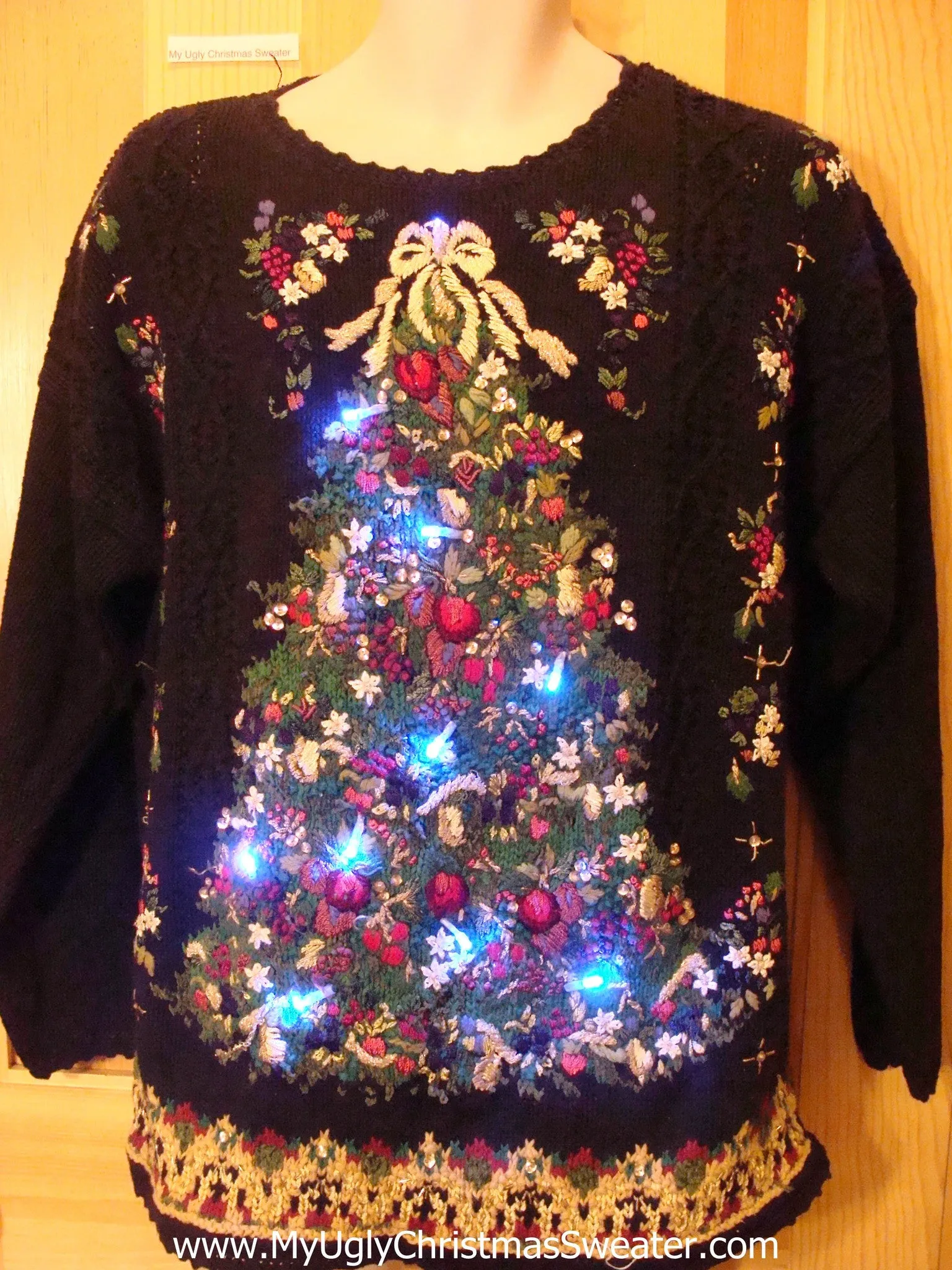 80s Style Horrible Light Up Ugly Christmas Sweater