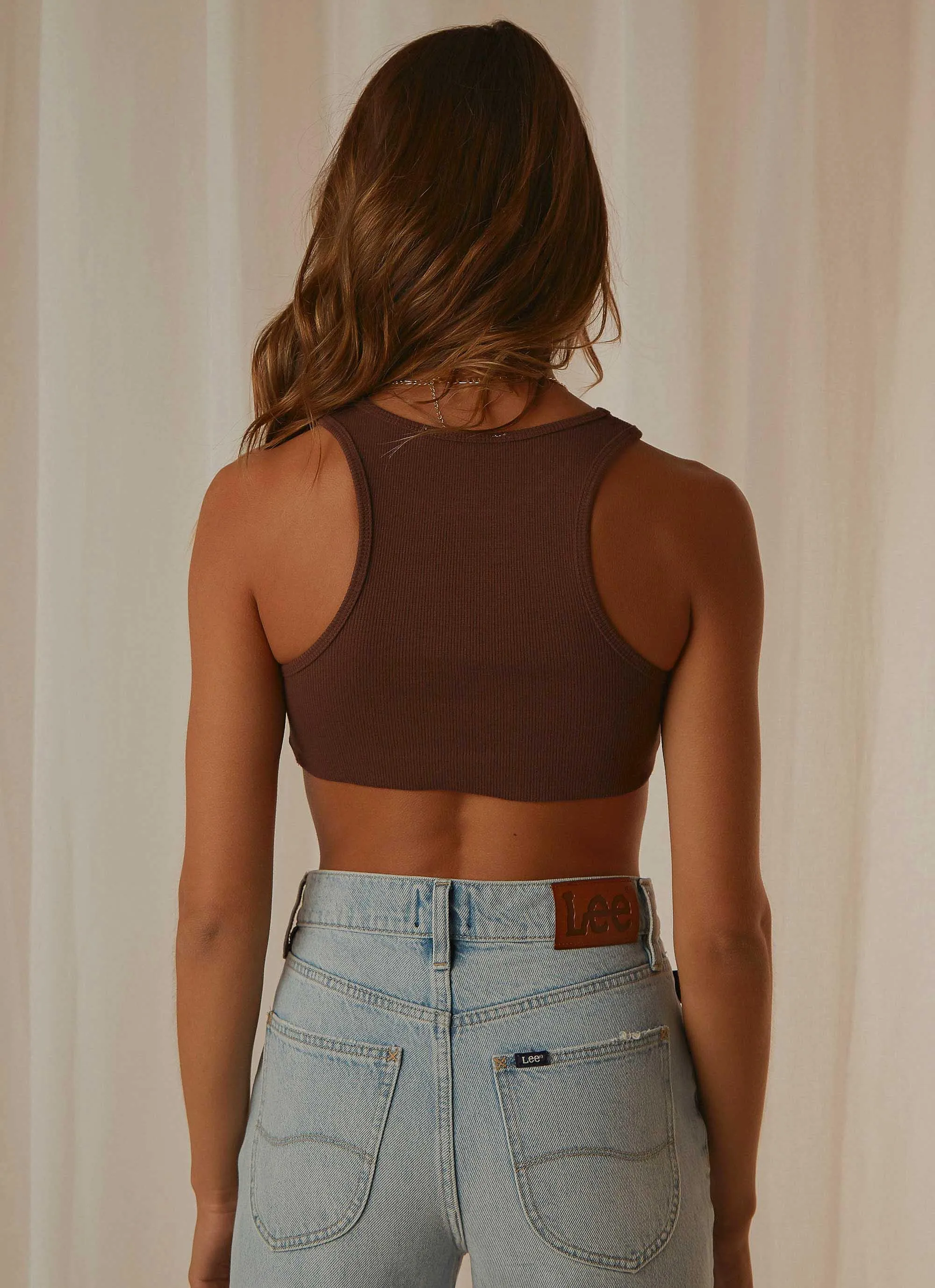 Alfie Crop Singlet - Chocolate