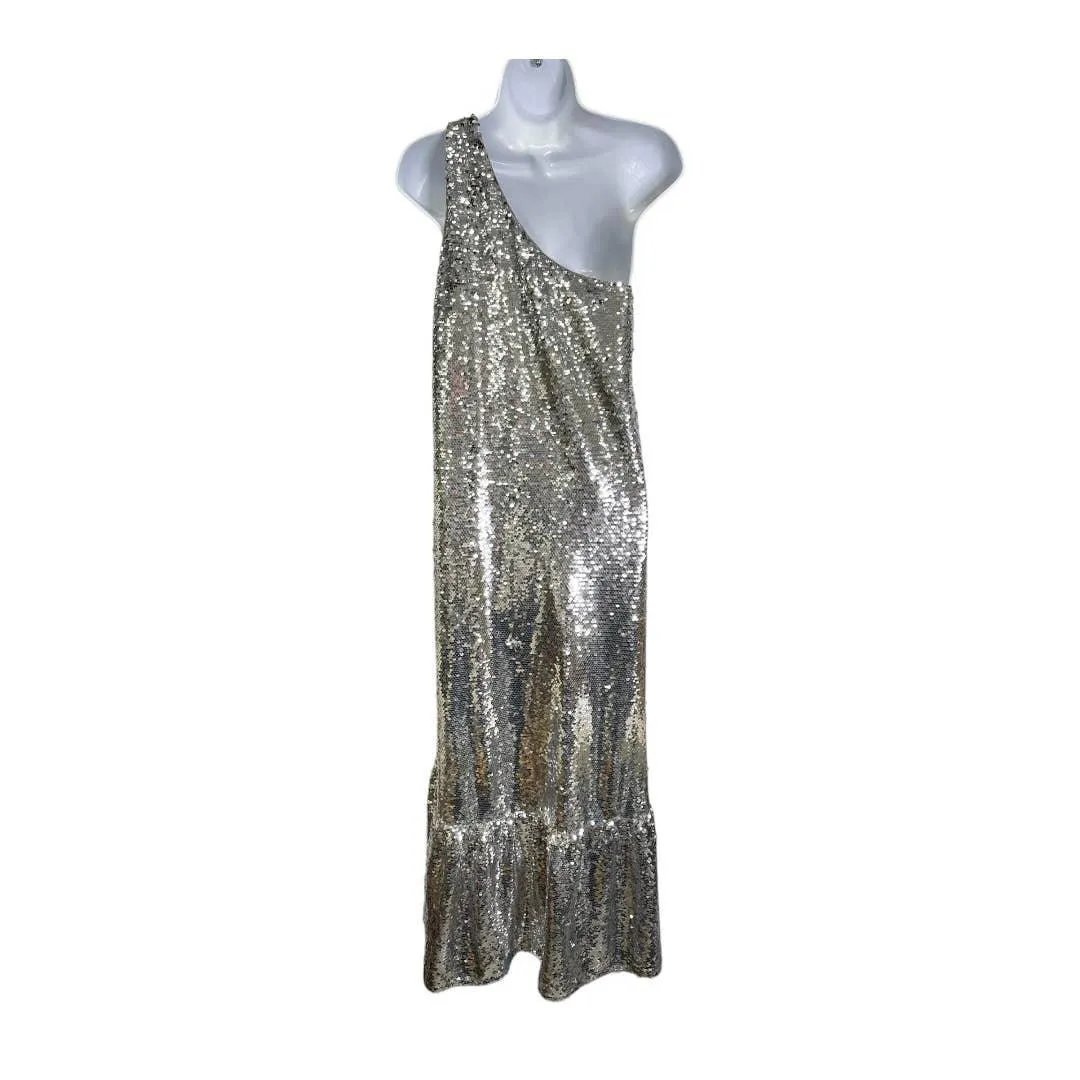 Anthropologie Maeve Sequin One Shoulder Midi Dress Size XS New