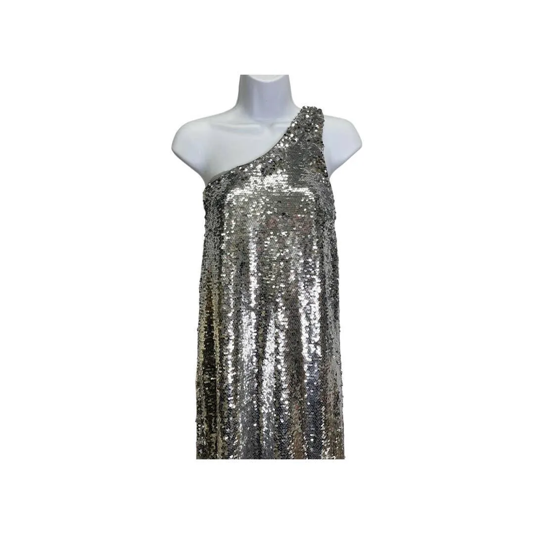 Anthropologie Maeve Sequin One Shoulder Midi Dress Size XS New