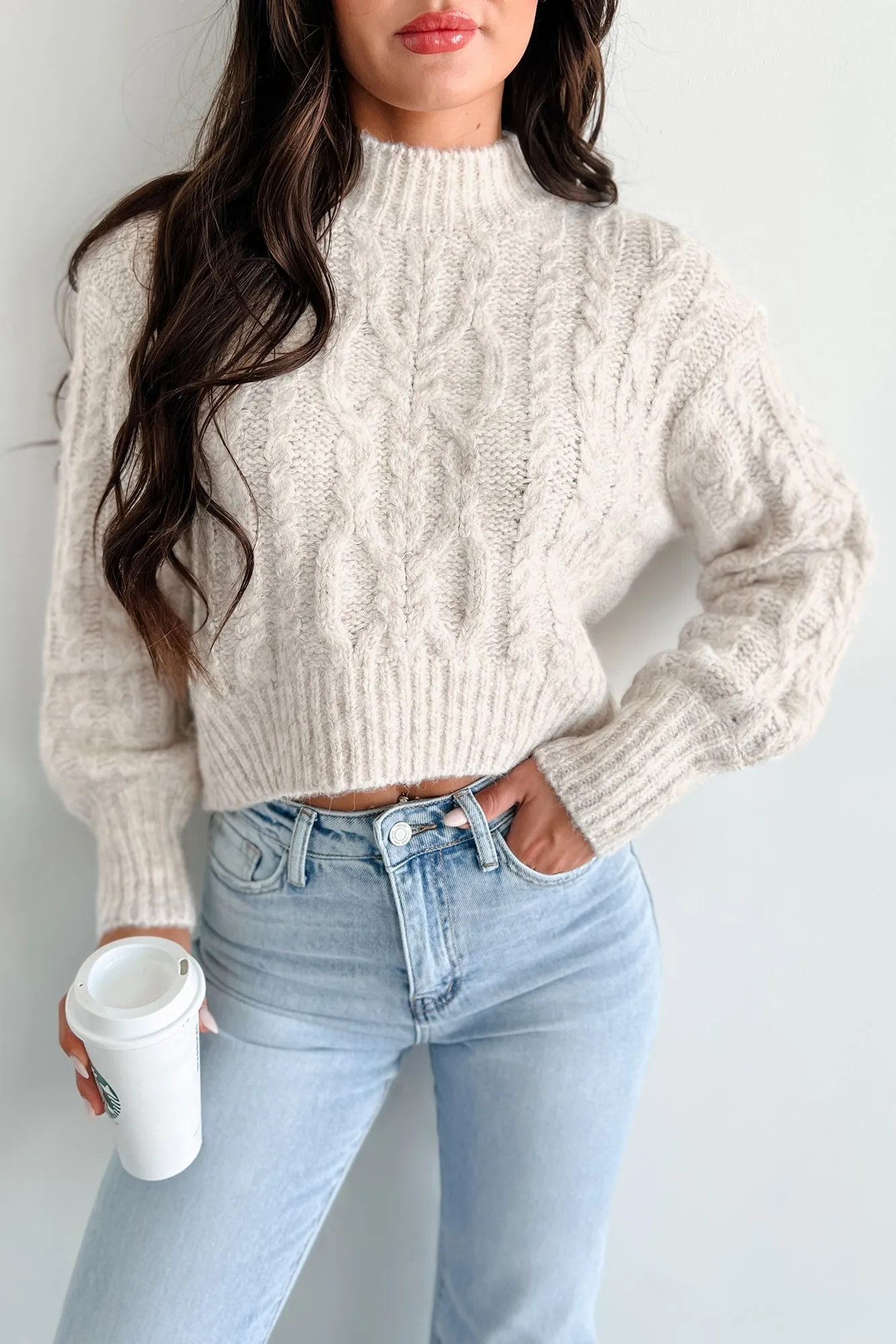 Banff Babe Cable Knit Sweater (Oatmeal)