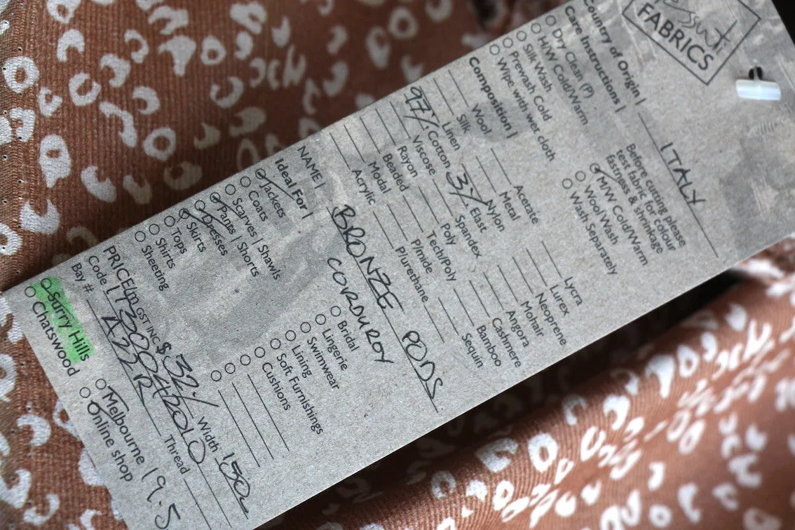 Bronze Pods - Printed Corduroy