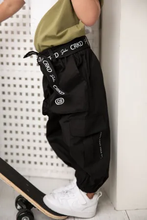 Brooklyn Casual Pants with Belt - Black
