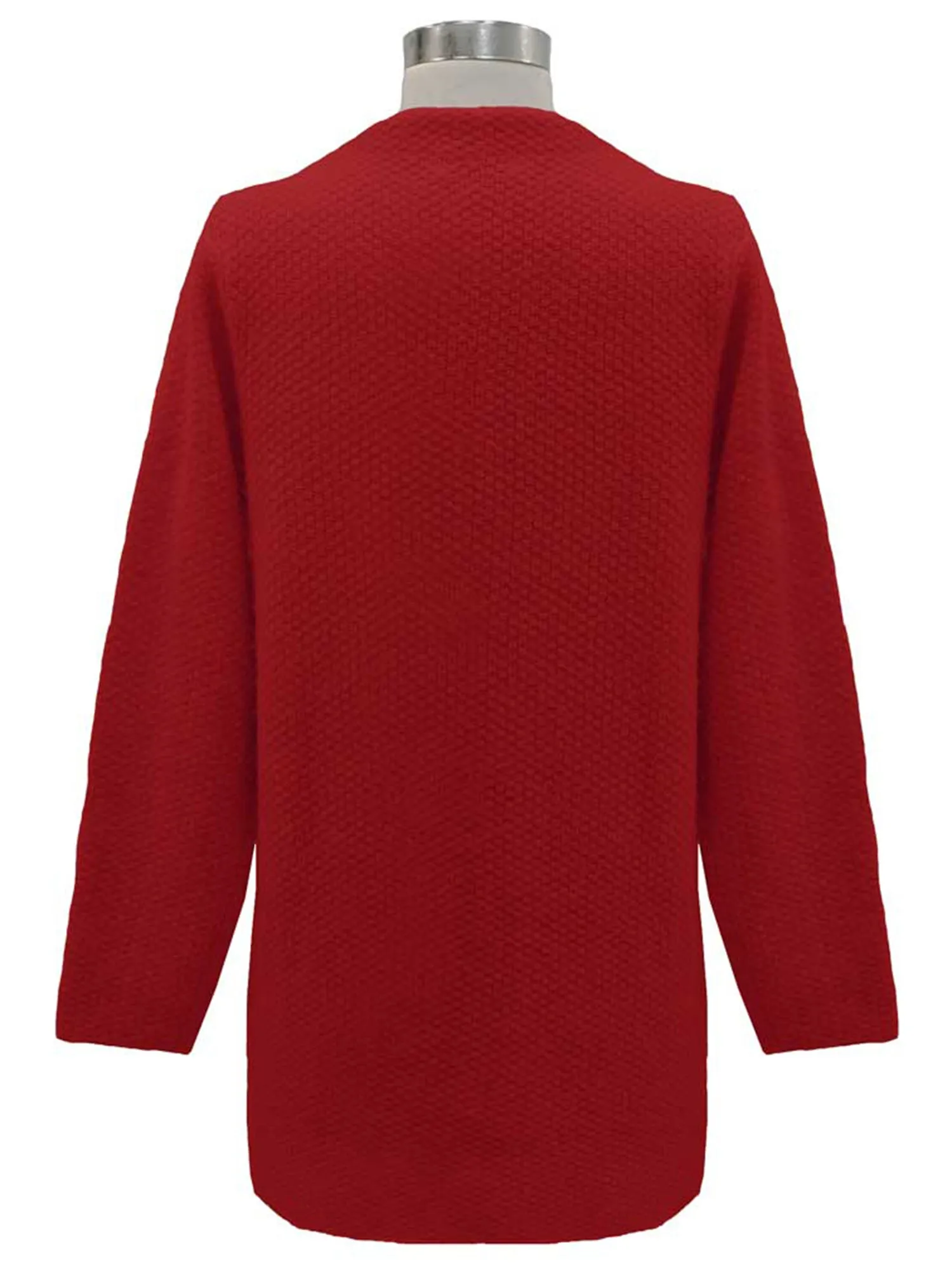 Burgundy Long Knit Sweater Coat Size Small