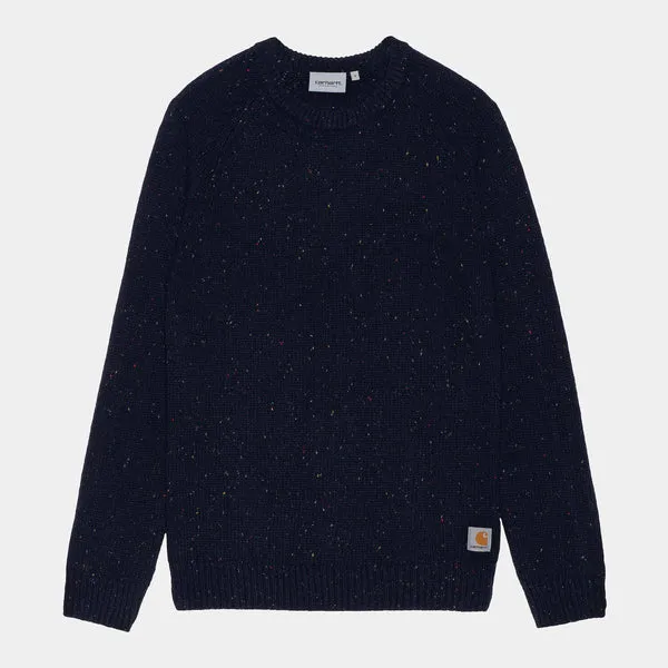 Carhartt Wip Anglistic Sweater - Speckled Dark Navy
