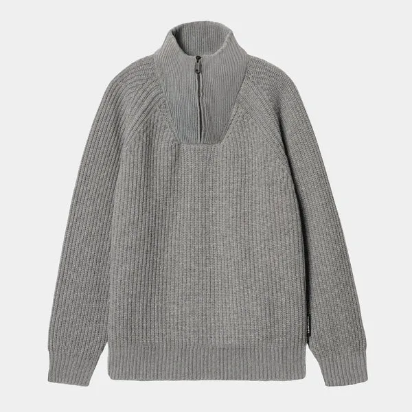 Carhartt WIP Marlon Half Zip Sweater - Grey Heather