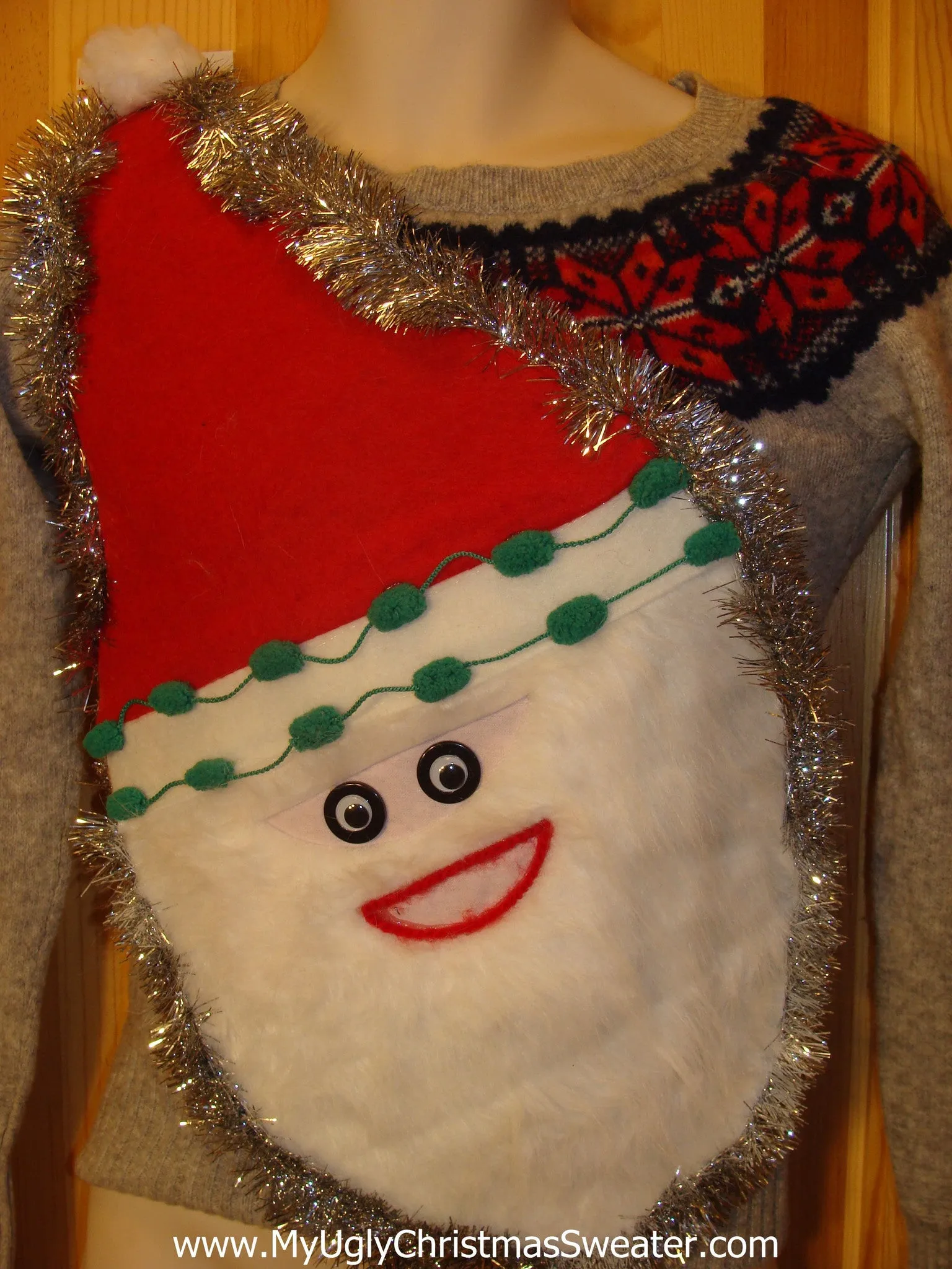Child Size or XXS Wacky Santa Ugly Christmas Sweater