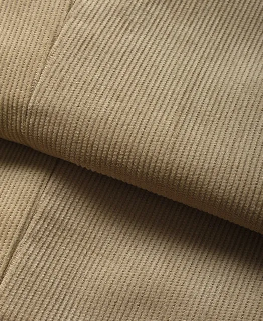 Cotton pants Fine-wale corduroy single pleat