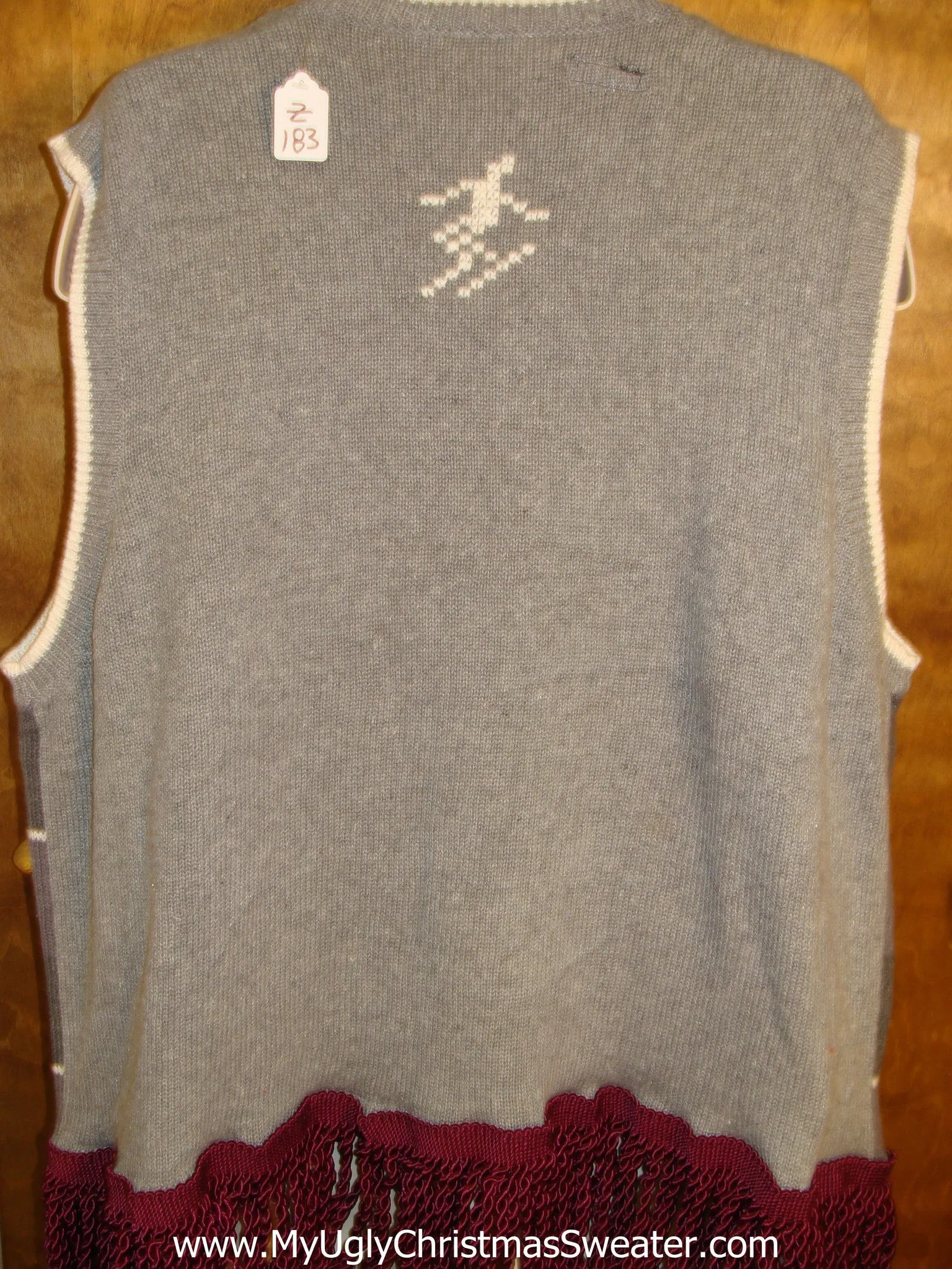 Crazy Ski and Snowflakes Naughty Ugly Christmas Sweater Vest