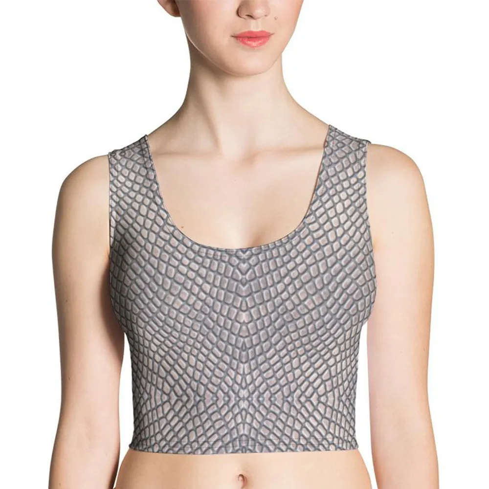 Croc Print Crop Top