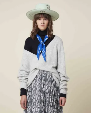 Crop puff sleeves sweater