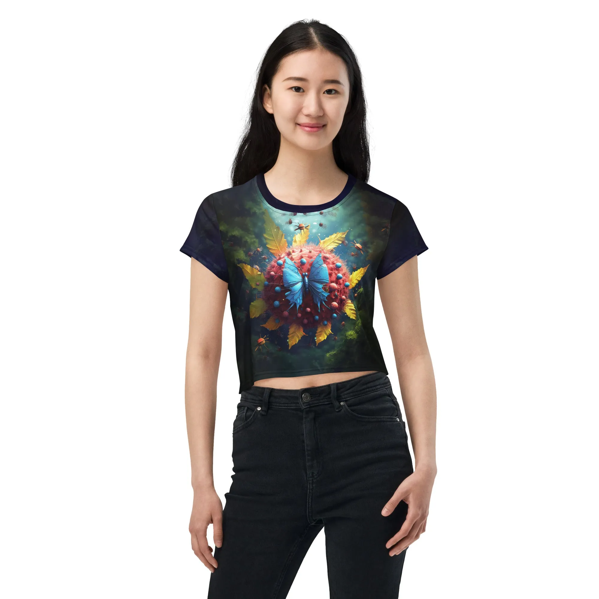 Crop Tee Viral Flower