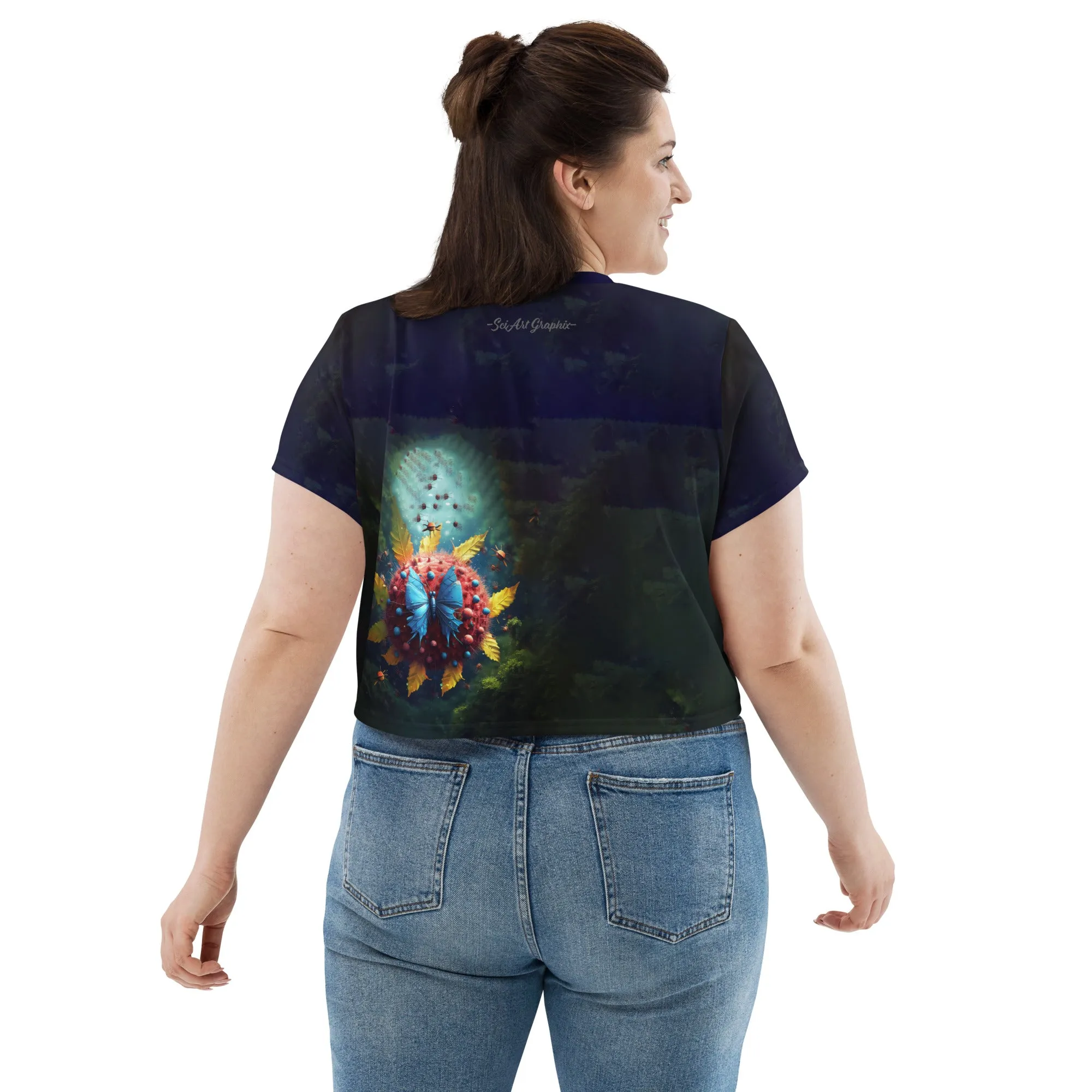 Crop Tee Viral Flower