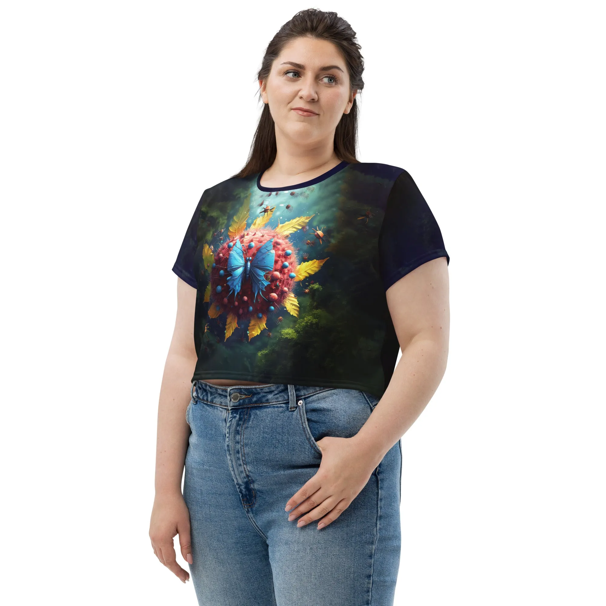 Crop Tee Viral Flower