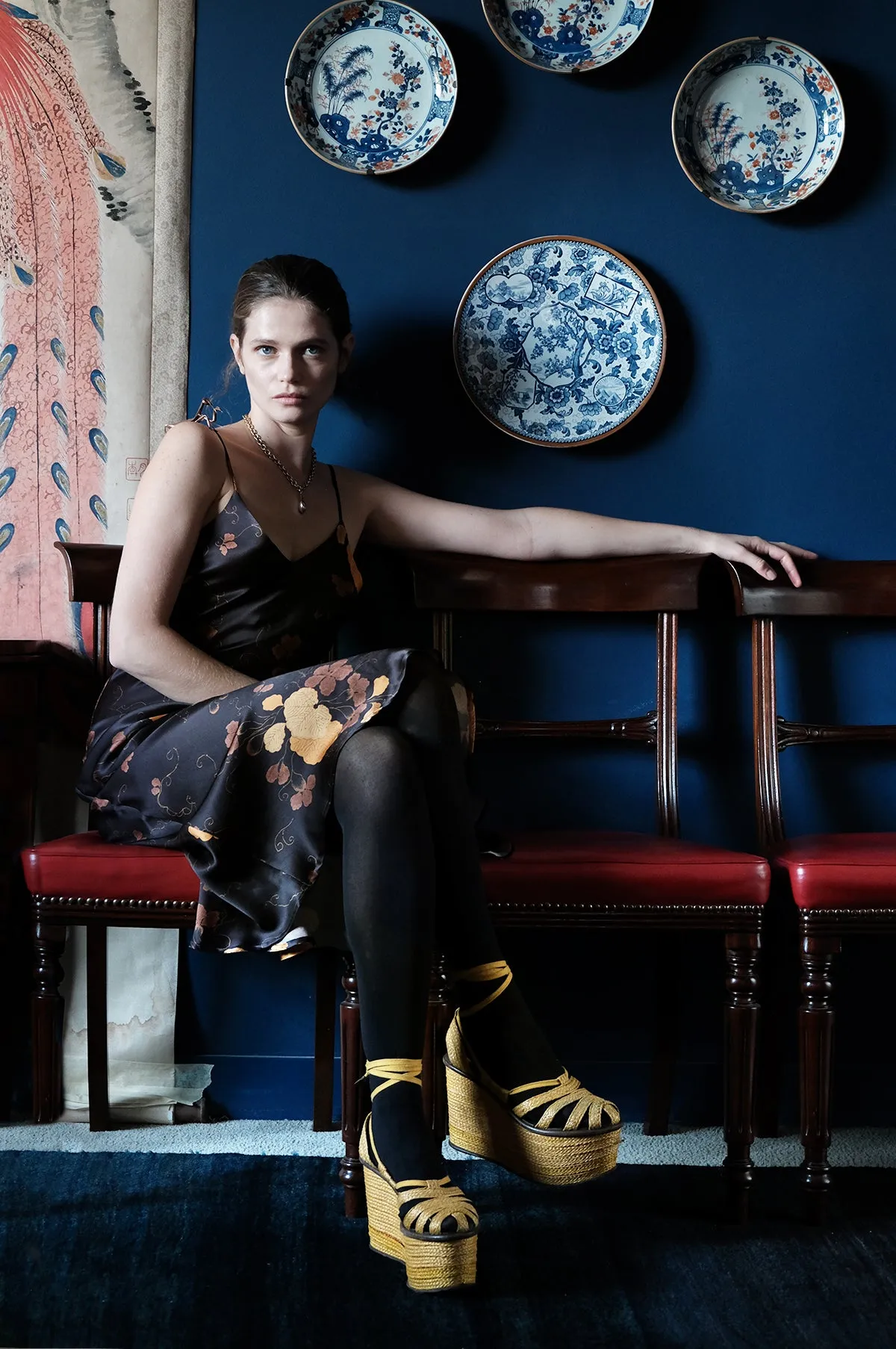 DORA LULLABY SILK MIDI SLIP DRESS - Archive