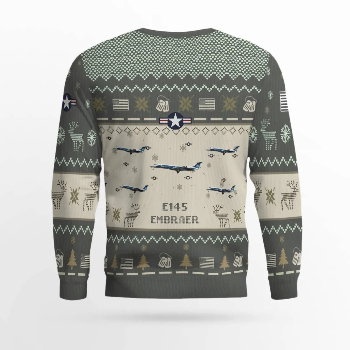 Embraer E145 Aircraft Ugly Sweater, Ugly Sweater Christmas Shirt for Men Dad Veteran