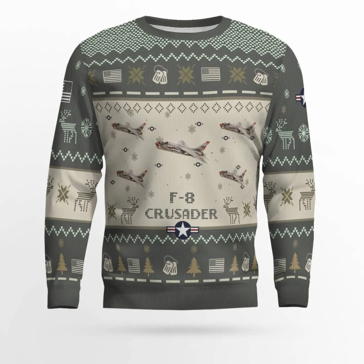 F-8 Crusader F8_Aircraft Ugly Sweater, Ugly Sweater Christmas Shirt for Men Dad Veteran