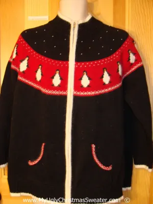 Festive Penguin Two Sided Festive Christmas Sweater