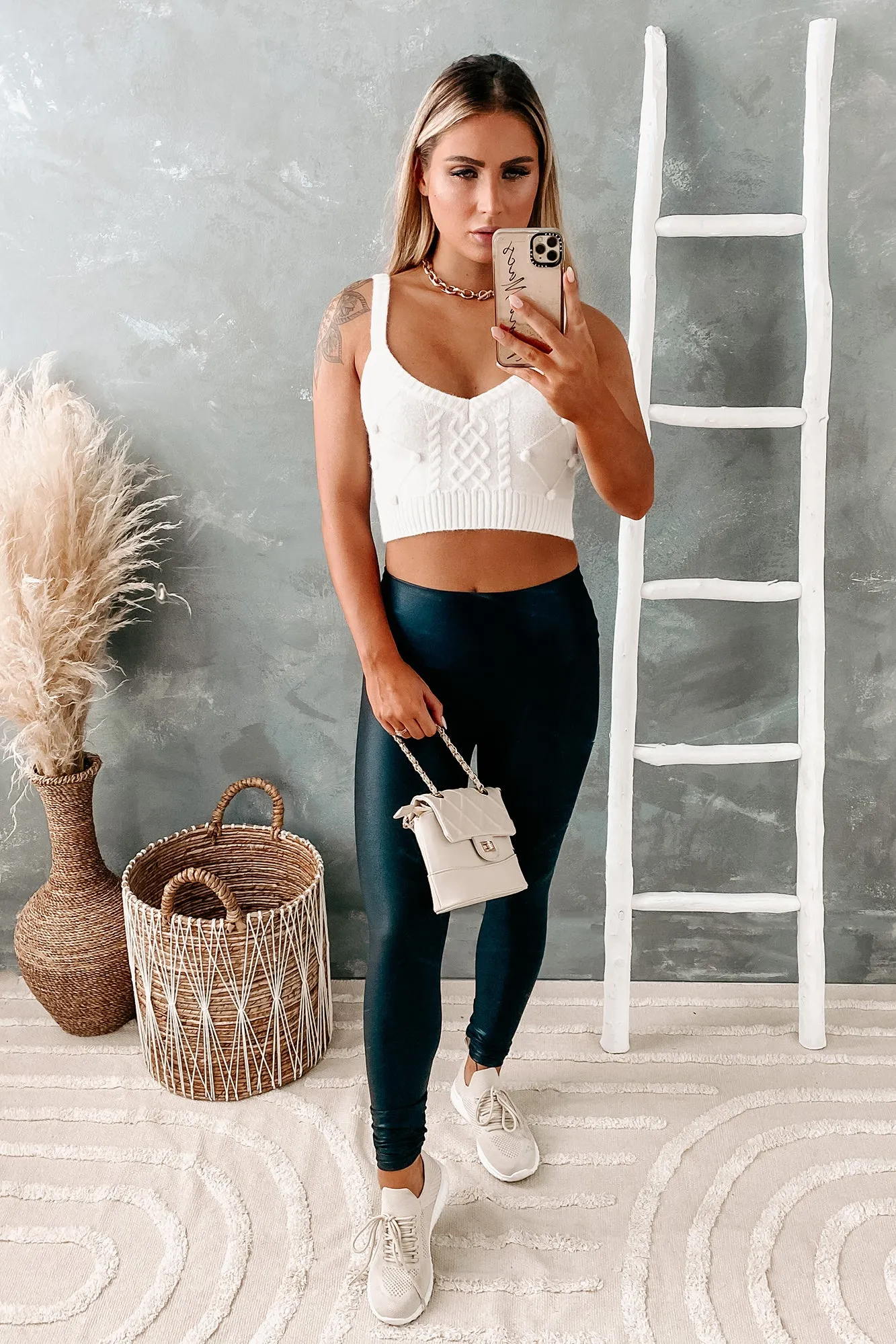 Finding Inspiration Sweater Knit Crop Tank Top (Ivory)