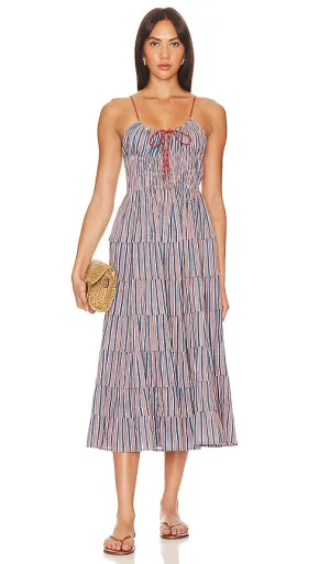 Free People Going Steady Midi Dress in Taupe