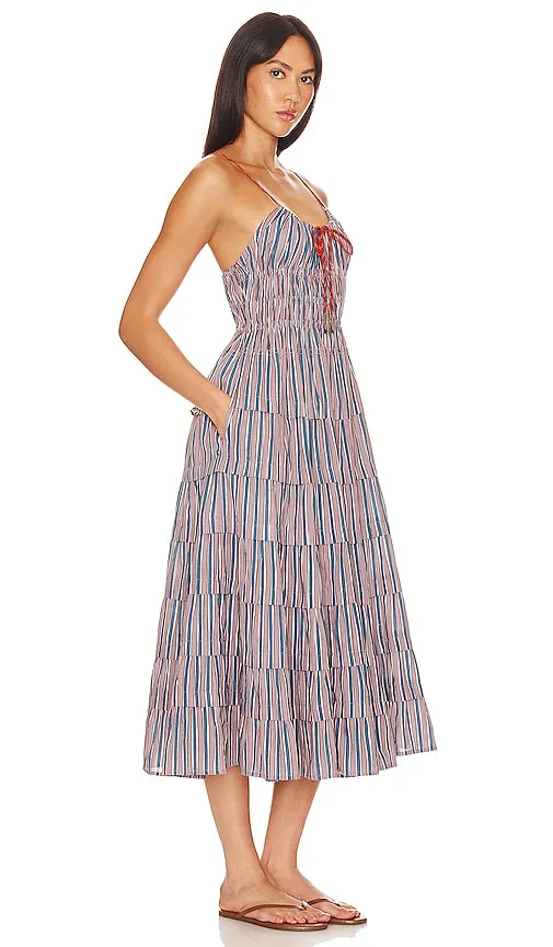 Free People Going Steady Midi Dress in Taupe