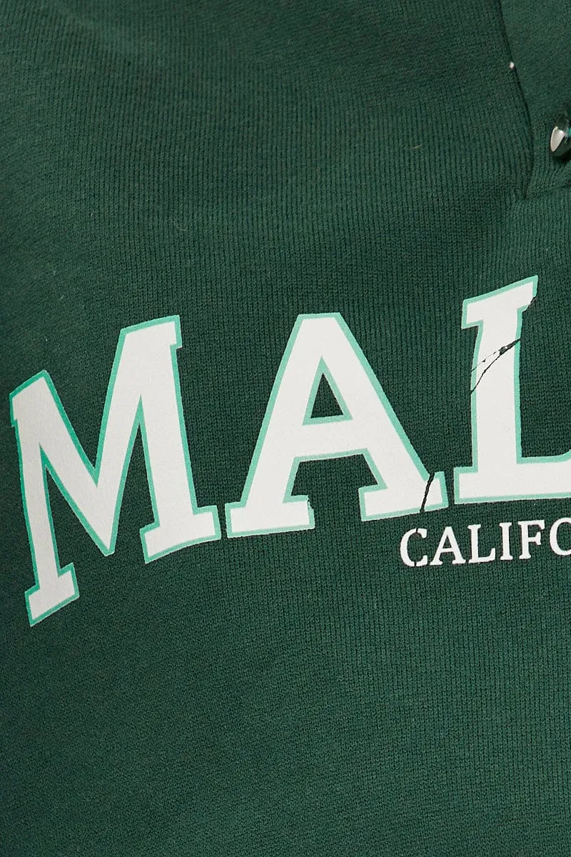 Green Collared Crop Sweater