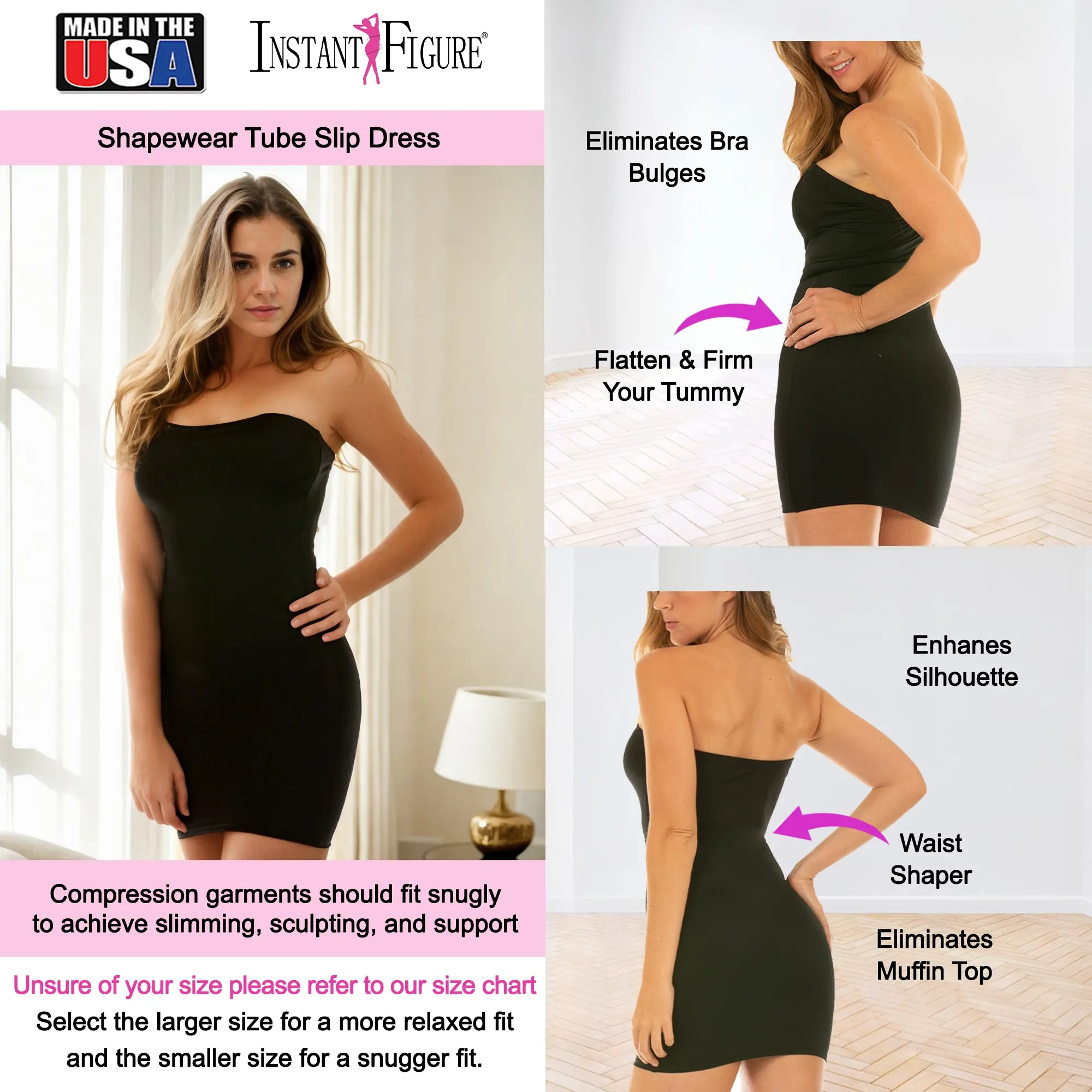 InstantFigure Shapewear Tube Slip Dress WTS034