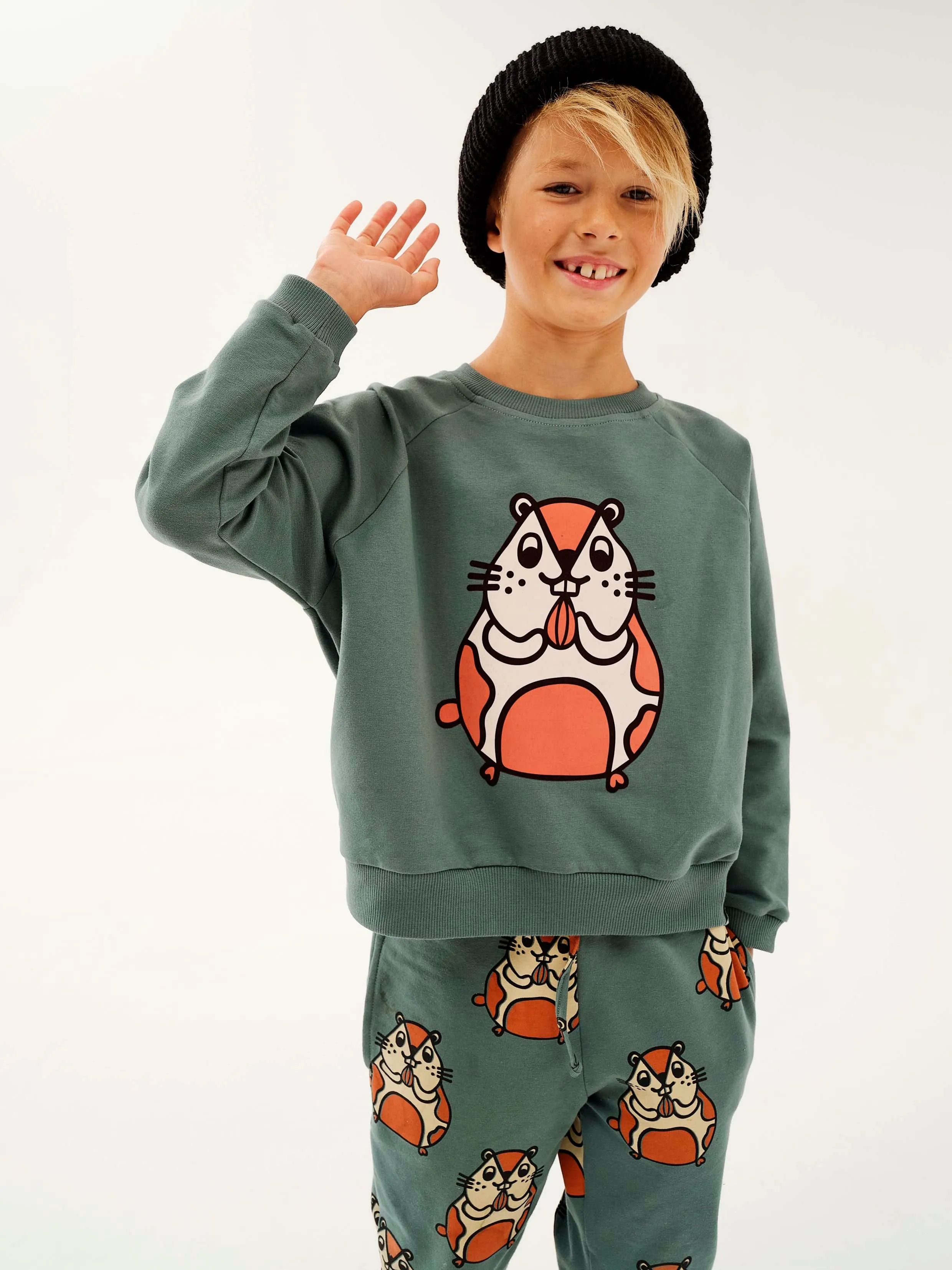 KUKUKID Green Hampster Pocket Pants