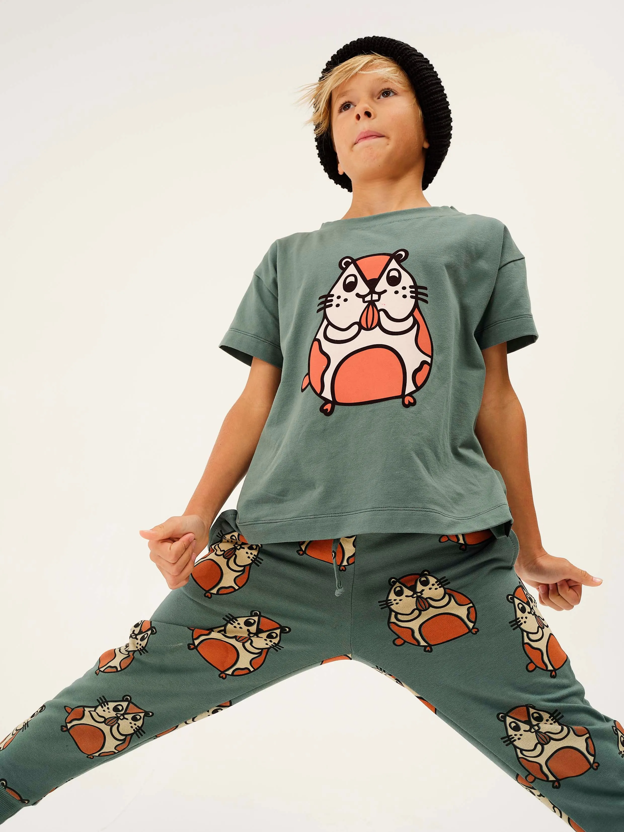 KUKUKID Green Hampster Pocket Pants