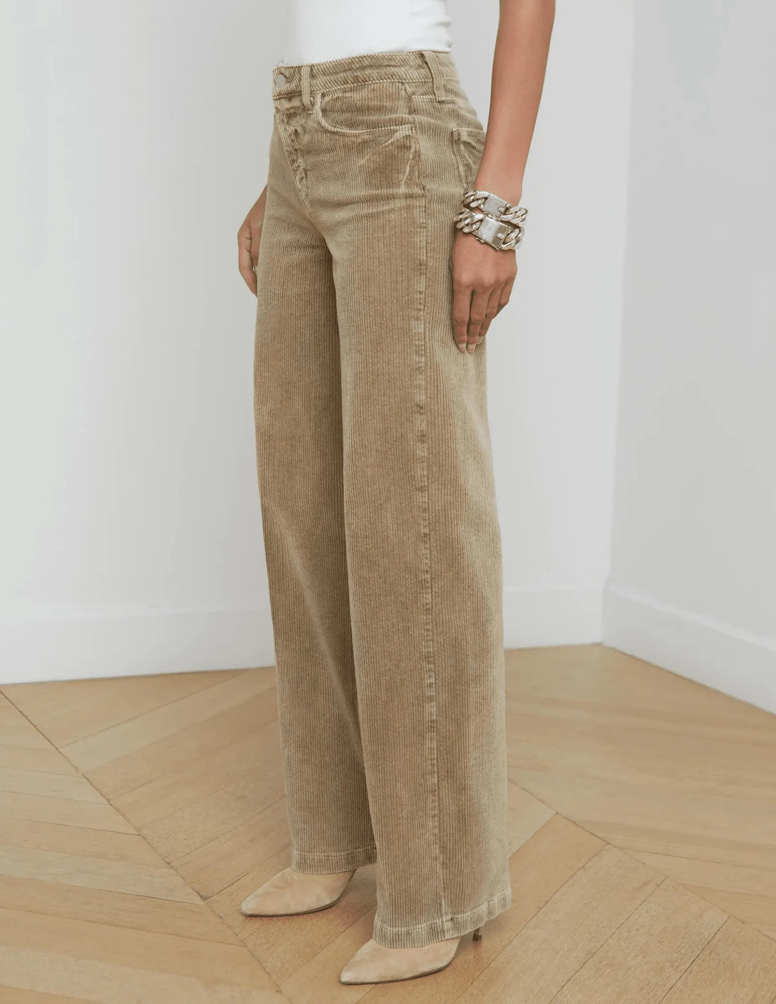 L'Agence Scottie Corduroy High Rise Wide Leg Jean