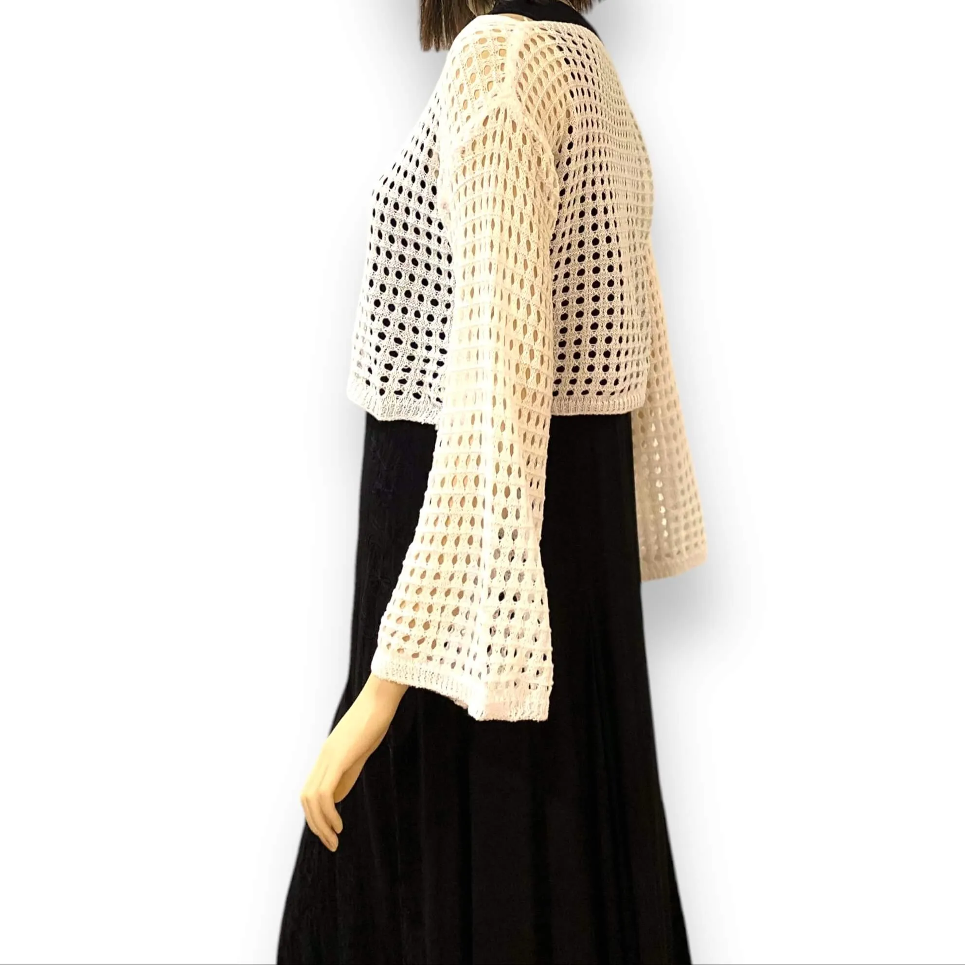 Long Sleeve Hollow Out Sweater Crop Top