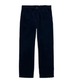 Men's Classic Fit Pleated Corduroy Pants Blue