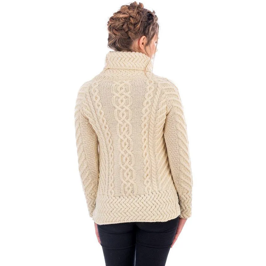 Merino Wood Ladies Cowl Neck Sweater Made in Ireland