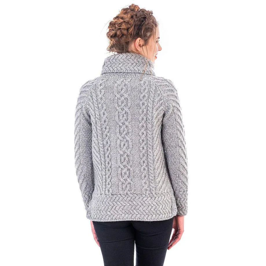 Merino Wood Ladies Cowl Neck Sweater Made in Ireland