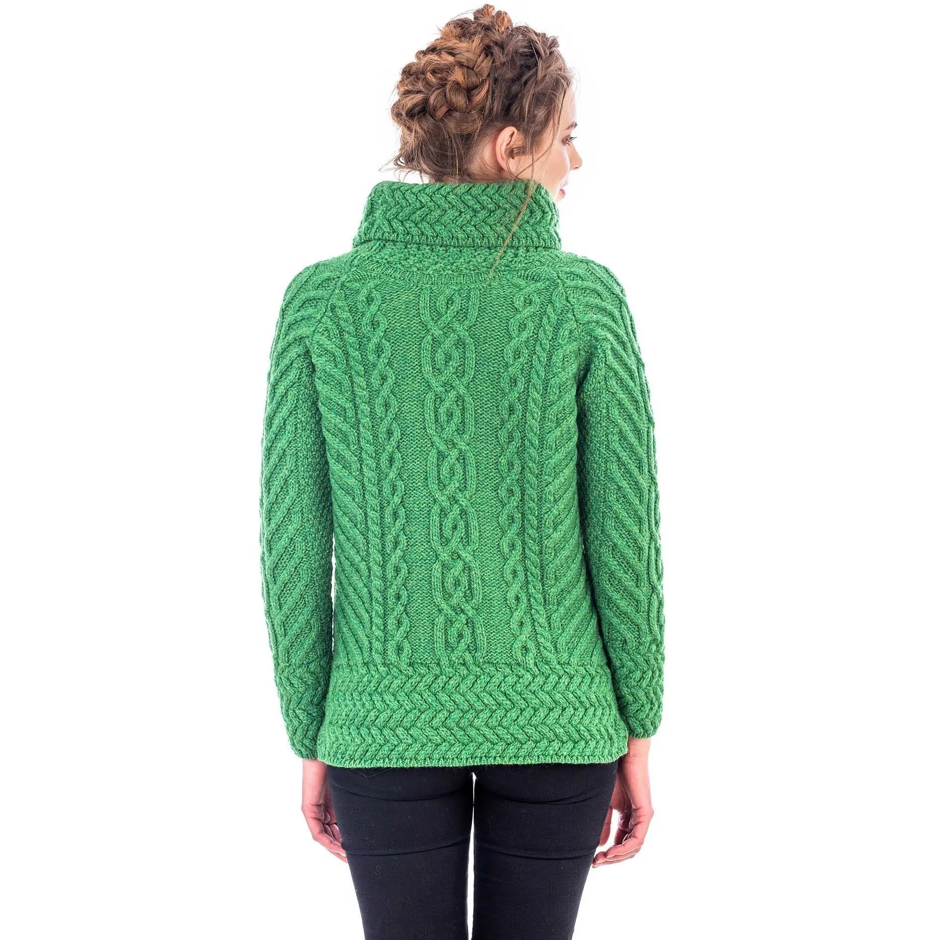 Merino Wood Ladies Cowl Neck Sweater Made in Ireland