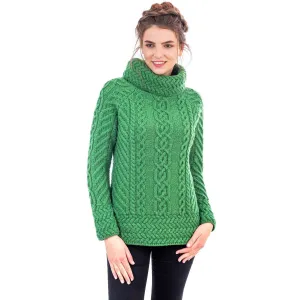 Merino Wood Ladies Cowl Neck Sweater Made in Ireland