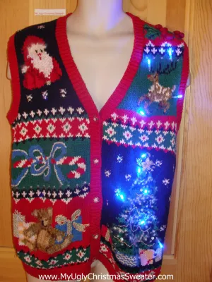 Need to Buy Christmas Sweaters? Light Up Sweater Vest with Reindeer, Bear