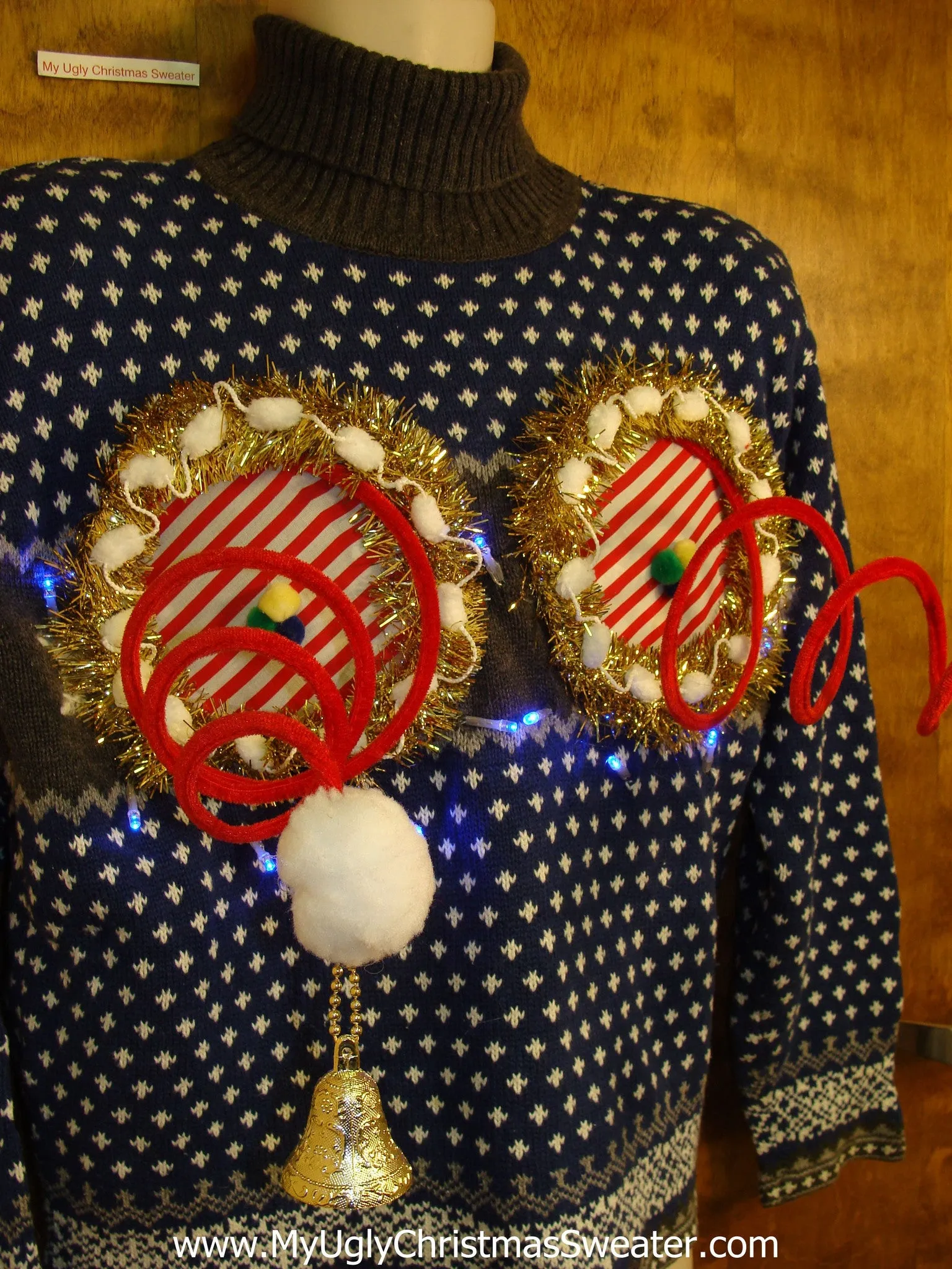 Nordic Two Sided Snowy Christmas Sweater with Naughty Boobs
