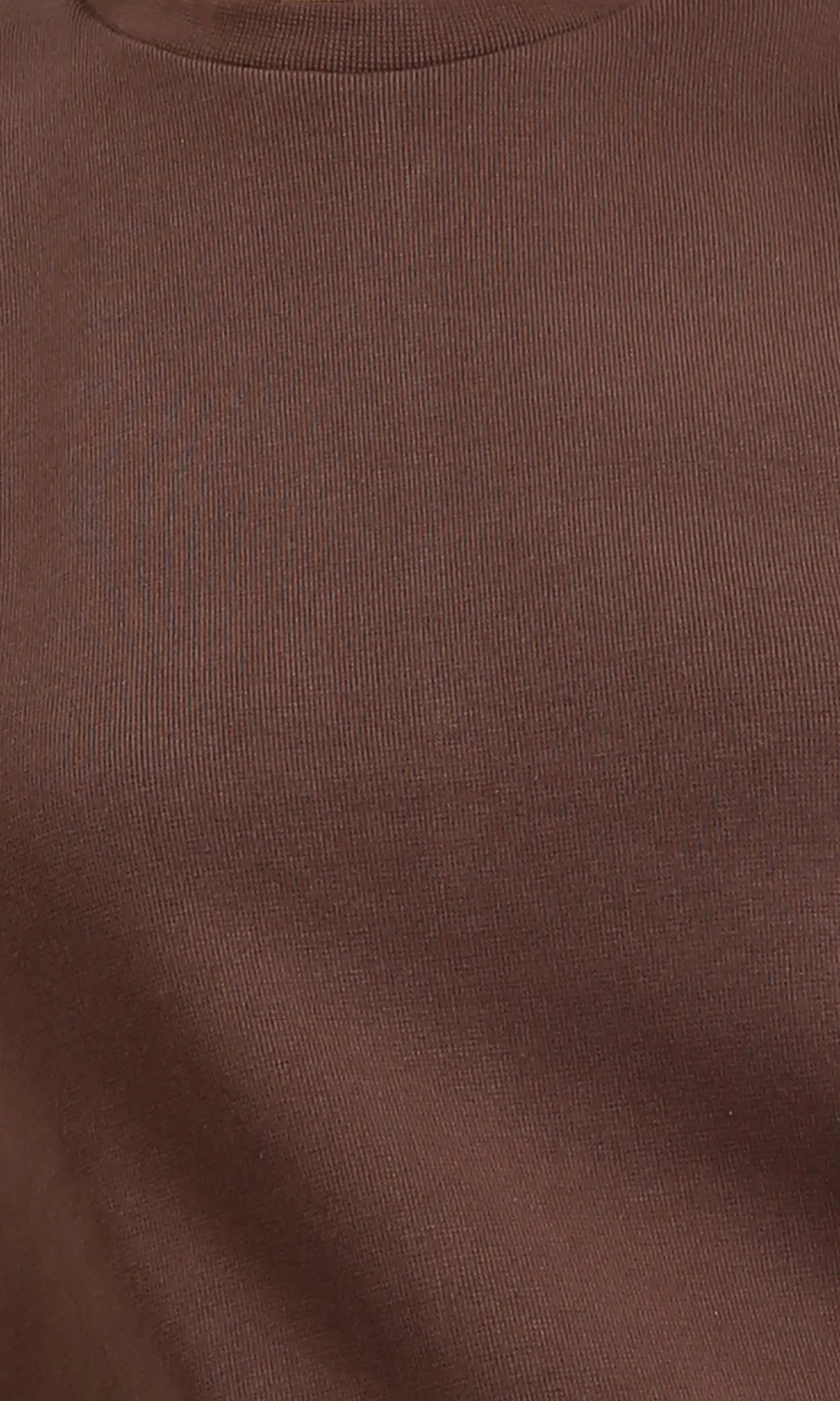 R210667 - Sleeveless Cotton Casual Midi Dress - Brown
