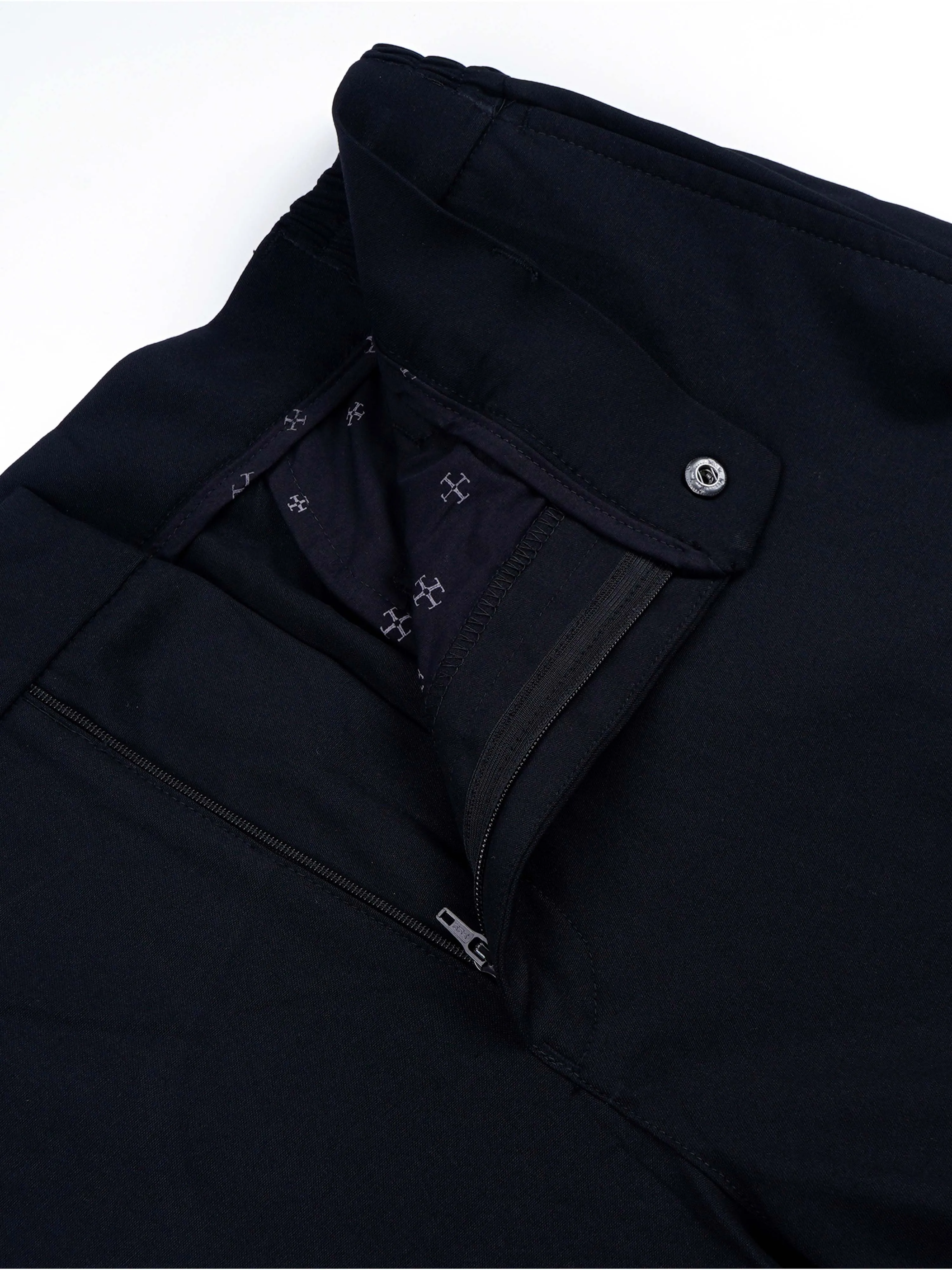 Soft Handle Relaxed Black Trousers