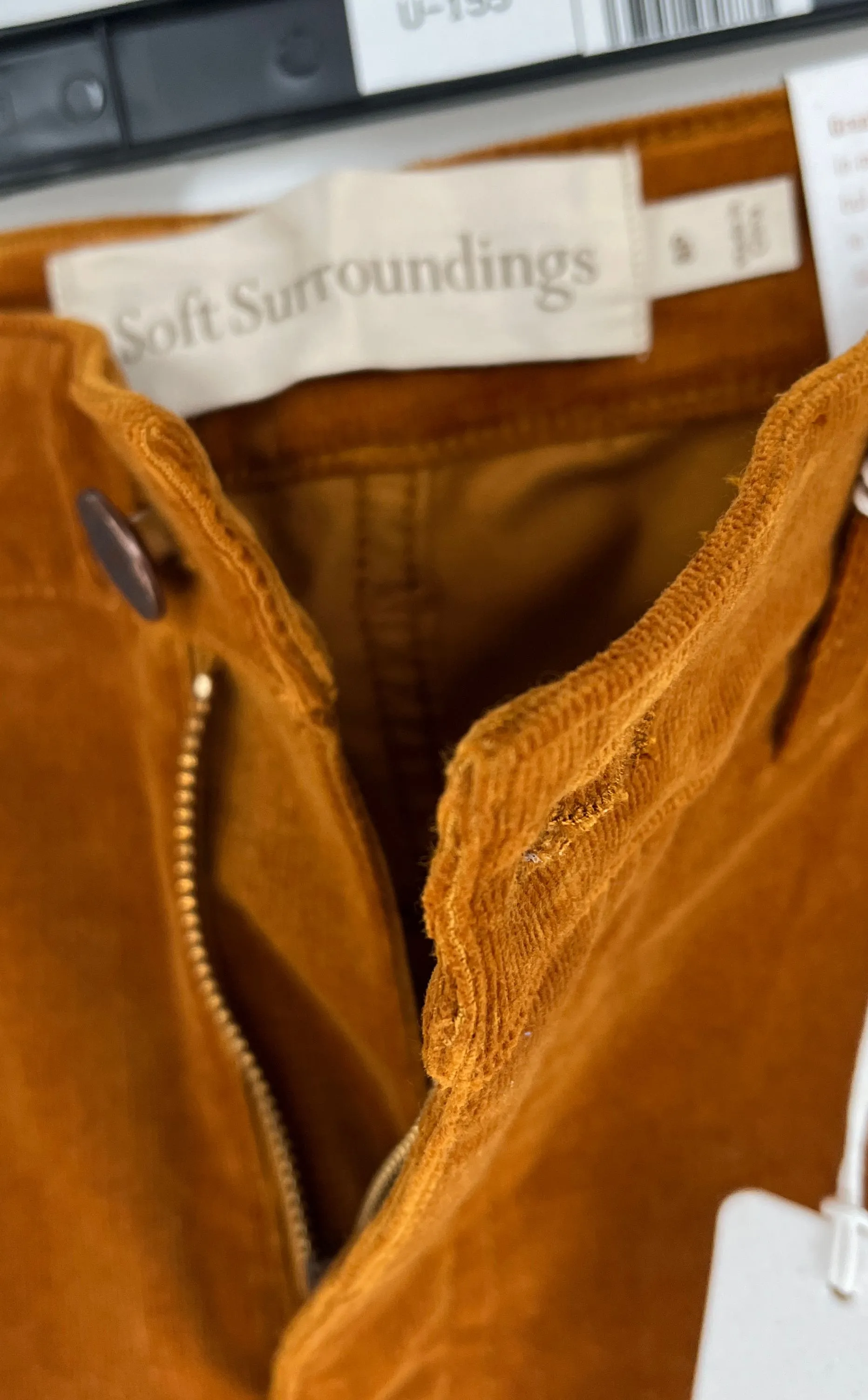 Soft Surroundings Women's Rust Corduroy Skinny Pants Size 8P NWT MSRP $89.95