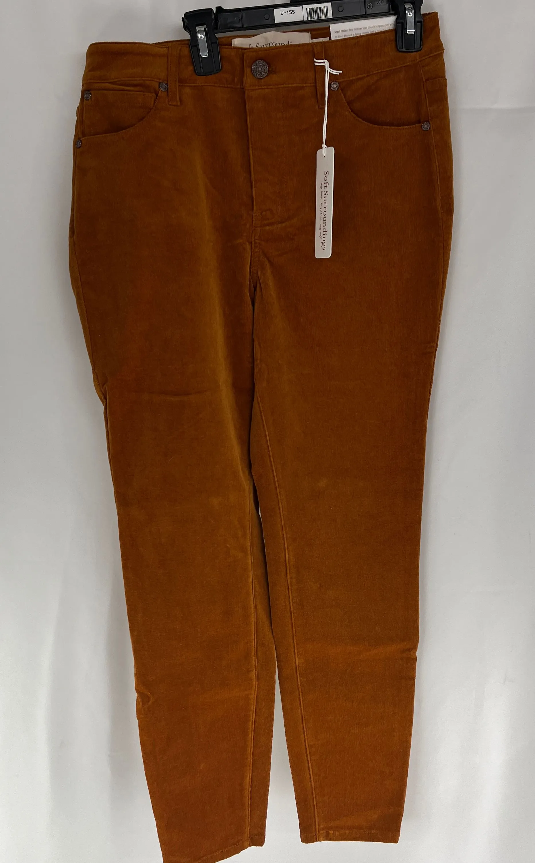 Soft Surroundings Women's Rust Corduroy Skinny Pants Size 8P NWT MSRP $89.95