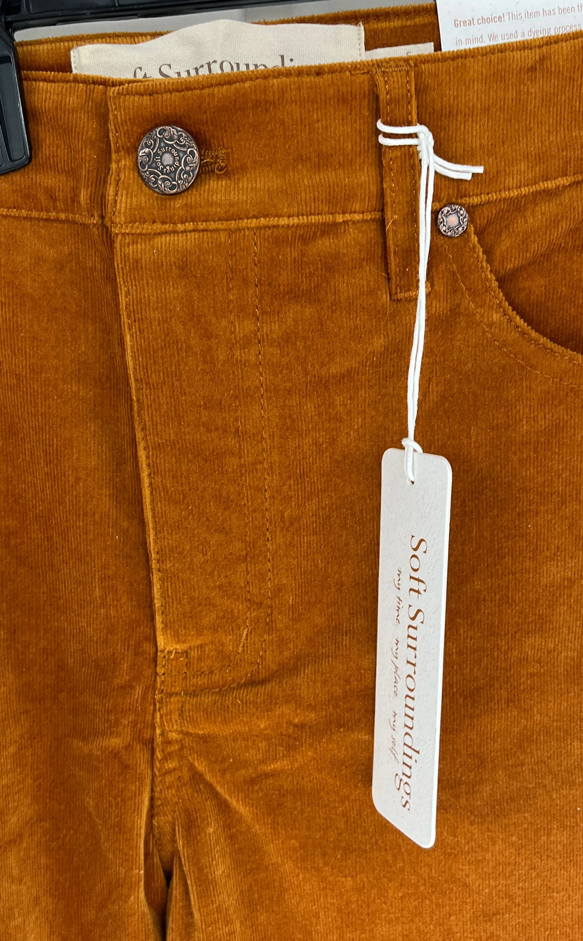 Soft Surroundings Women's Rust Corduroy Skinny Pants Size 8P NWT MSRP $89.95