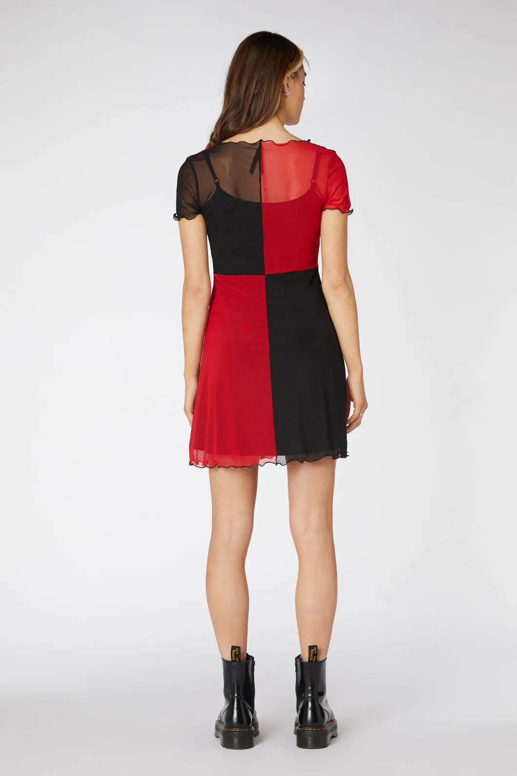 Split Sheer Mesh Dress
