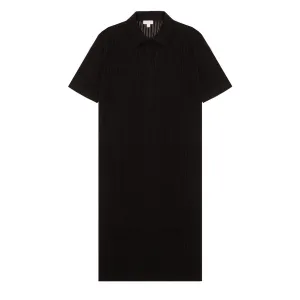 Sunspel Womens Lace Mesh Polo Dress Black