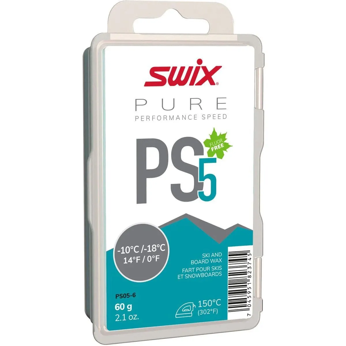 Swix PS5 Turquoise Glide Wax, 60g