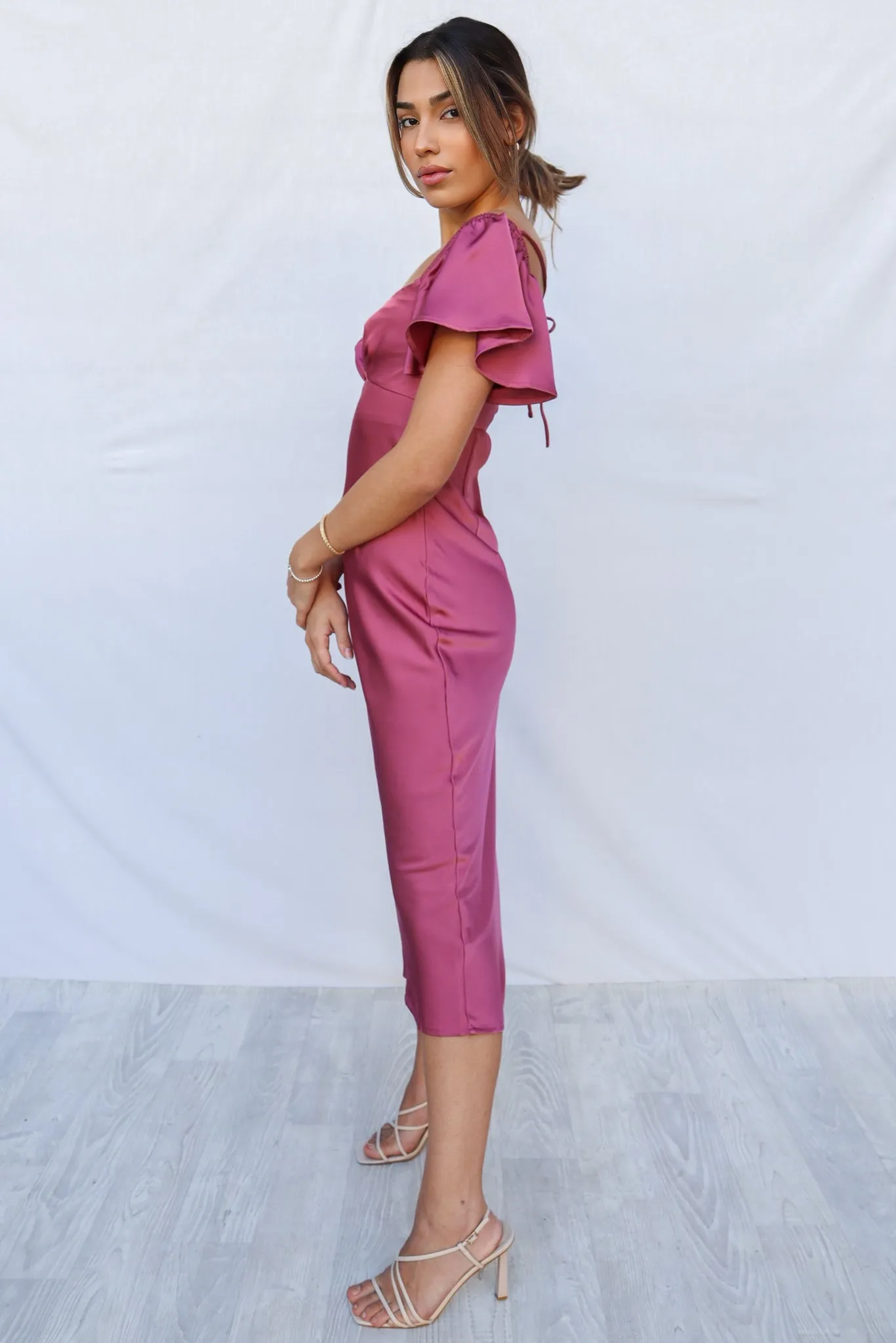 Tiara Midi Dress - Rose Pink