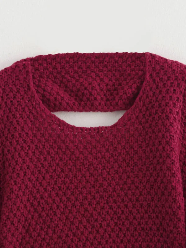 Trendy Backless Crop Bolero Knit Sweater Top for Women