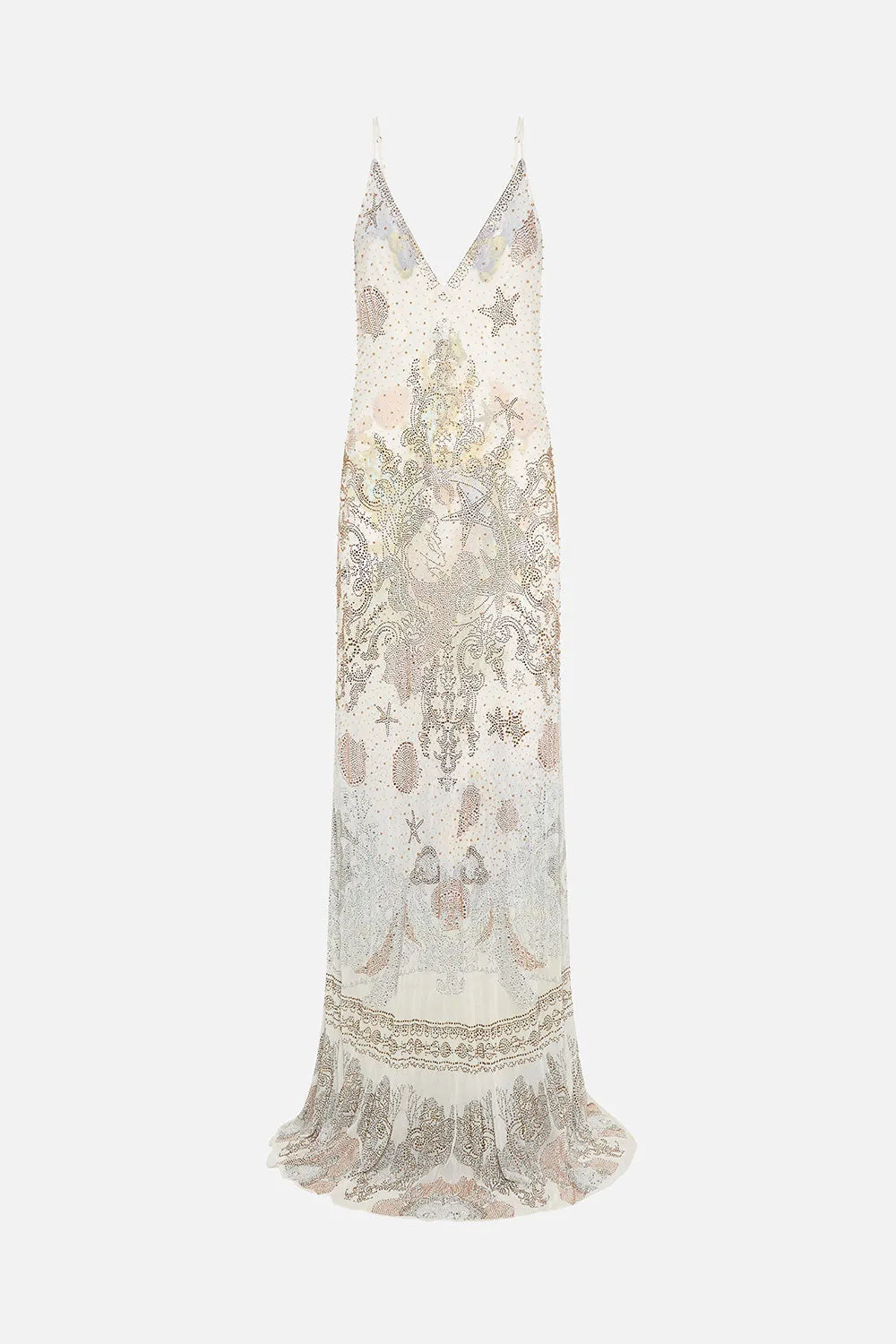 V NECK FULL LENGTH BIAS SLIP DRESS STAR OF THE SEA