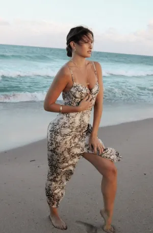 'Villa Marie' Slip Dress in Leopard Print